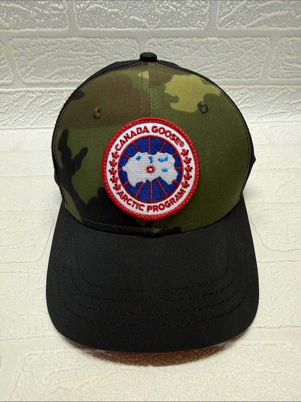 Canada Goose Camo Baseball Cap with Arctic Program Patch - Green & Black